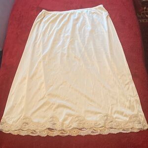 Vintage Elegant Cream Half Slip with Cream Lace